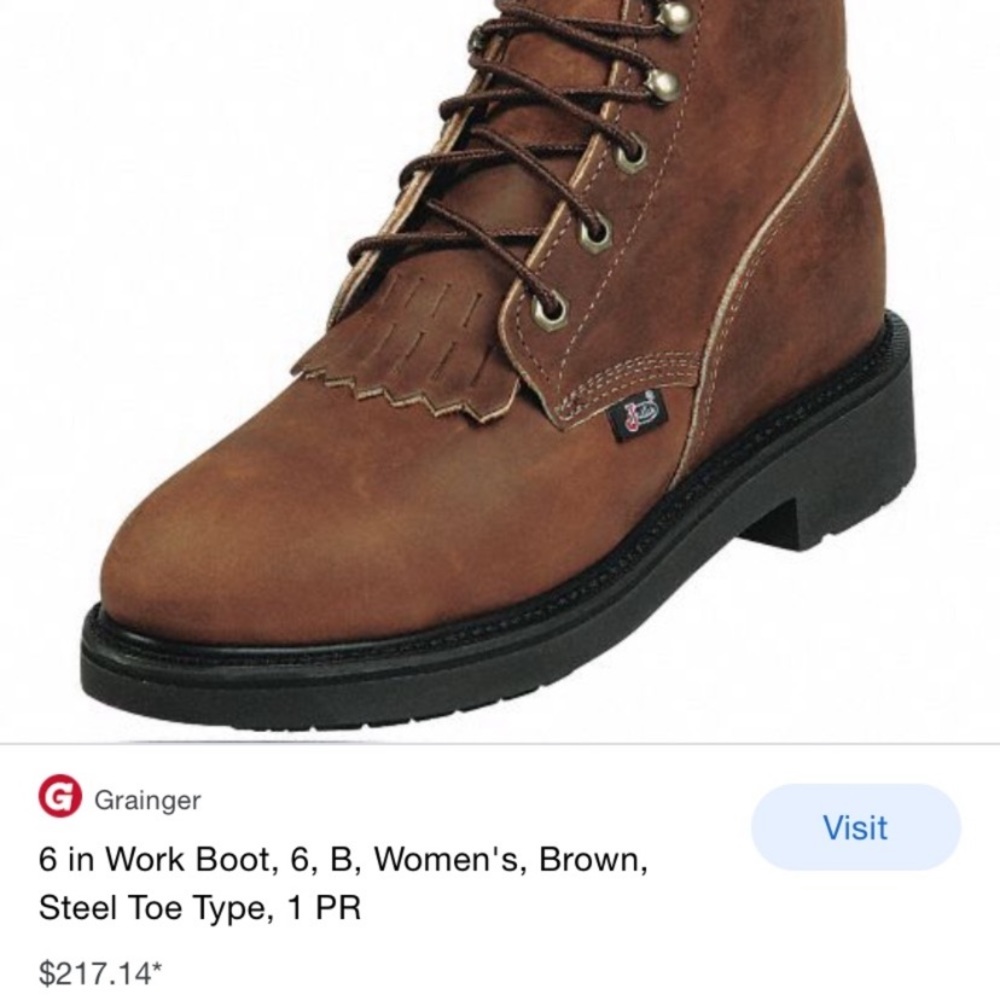 Justin steel toe women’s work boots